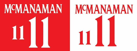 McManaman #11 England Euro 2000 Home & Away Football Nameset shirt