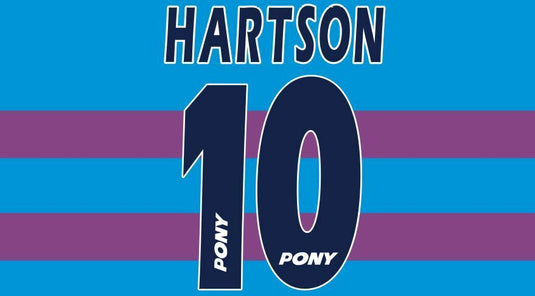 Hartson #10 West Ham United 1996-1997 Hammers Away Football Nameset 4 shirt