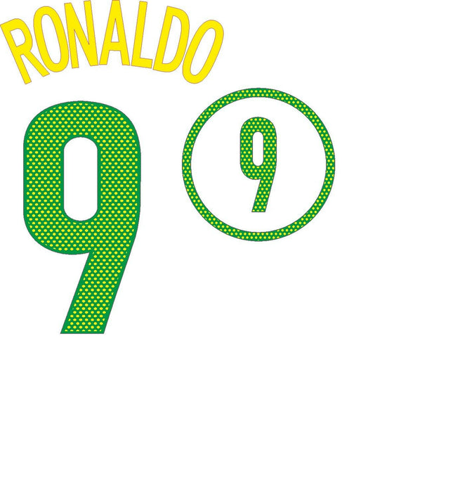 Ronaldo #9 Brazil 2004 Home Football Nameset for shirt