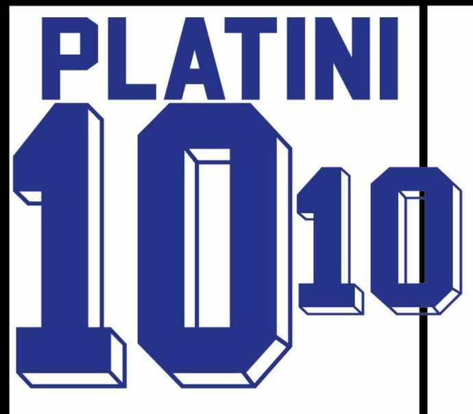 Platini #10 France Euro 1984 Away Football Nameset for shirt