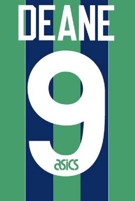 No 9 Deane Leeds United Third 1994-1996 Football Nameset for shirt