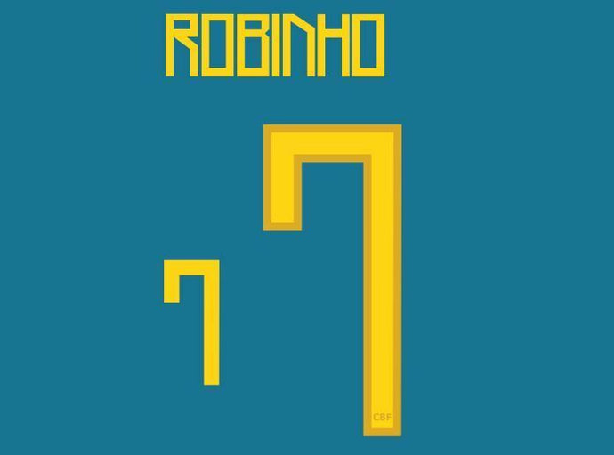 Robinho #7 Brazil Copa America 2011 Away Football Nameset for shirt