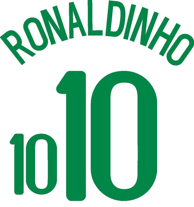 Ronaldinho #10 Brazil 2008 Home Football Nameset for shirt