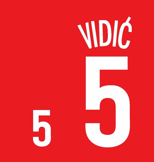 Vidic #5 Euro 2008 Serbia Home Football Nameset for shirt