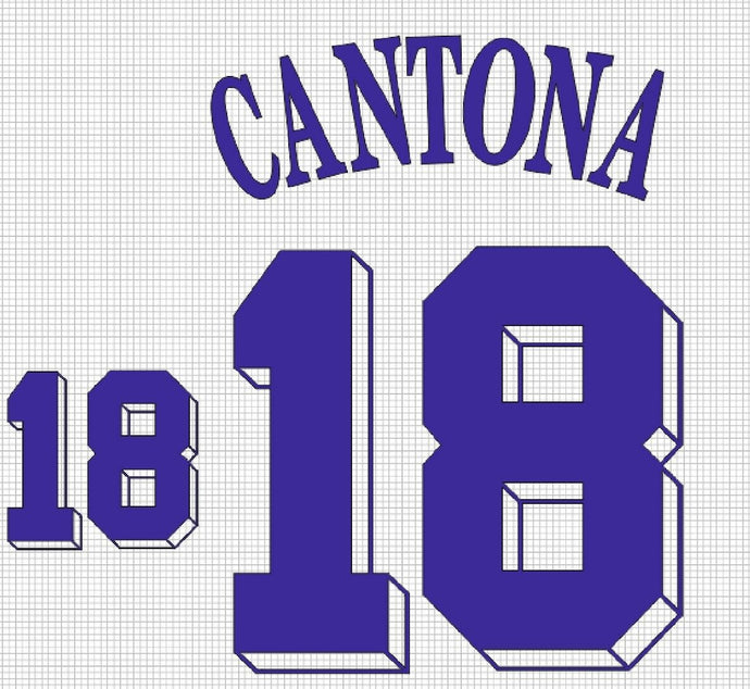 Cantona #18 France Euro 1992 Away Football Nameset for shirt