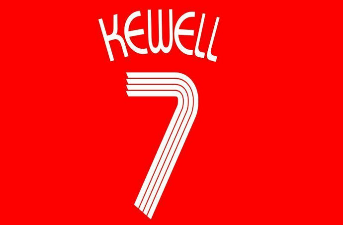 Kewell #7 Liverpool 2006-2008 Home Champions League Football Nameset for shirt