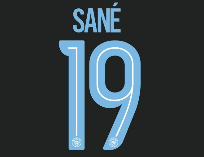 Sane #19 Man City 2017-18 3rd Camo Cup Champions League Football Nameset 4 shirt