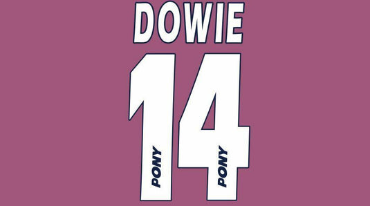 Dowie #14 West Ham United 1995-1997 Hammers Home Football Nameset 4 shirt