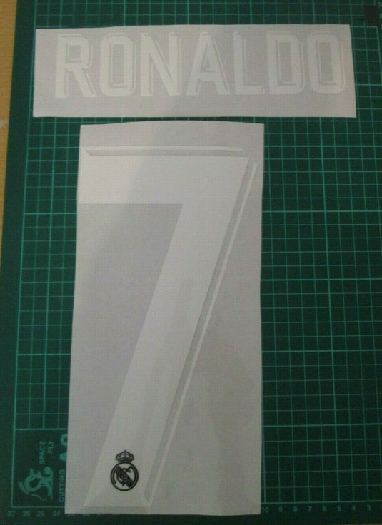 Ronaldo #7 Real Madrid 2017-2018 Third 3rd Football Nameset for shirt