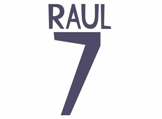 Raul #7 Real Madrid 1998-2000 Home Football Nameset for shirt