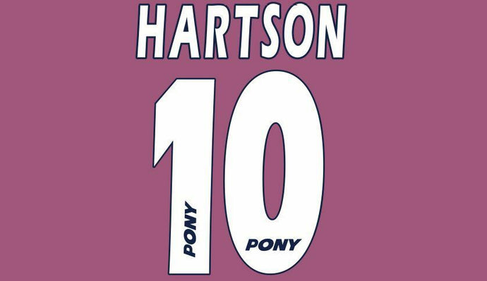 Hartson #10 West Ham United 1996-1997 Hammers Home Football Nameset 4 shirt