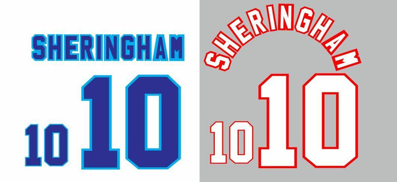 Chargez l&#39;image dans la visionneuse de la galerie, Sheringham #10 England Euro 1996 Home and Away Football Nameset shirt
