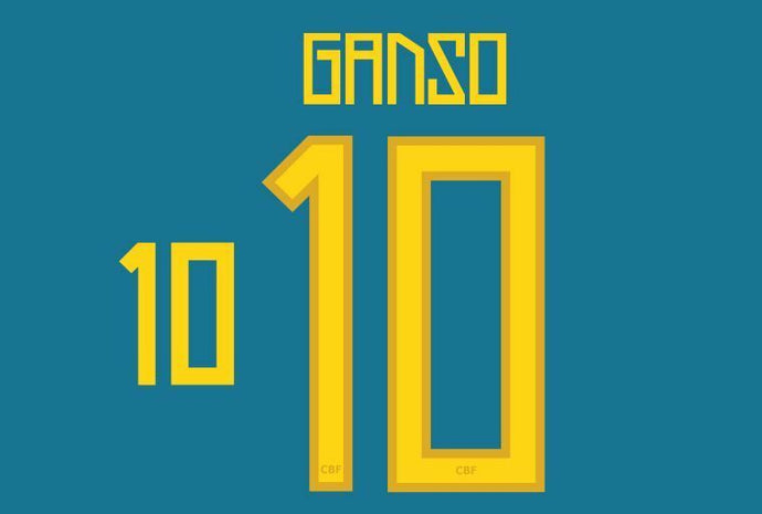 Ganso #10 Brazil Copa America 2011 Away Football Nameset for shirt