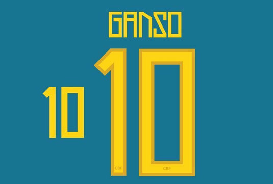 Ganso #10 Brazil Copa America 2011 Away Football Nameset for shirt