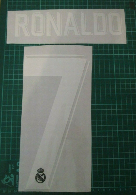 Ronaldo #7 Real Madrid 2017-2018 Away Football Nameset for shirt