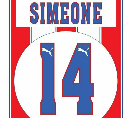 Simeone #14 Atletico Madrid 1996-1997 Home Football Nameset for shirt