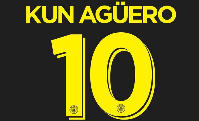 Kun Aguero 10 Manchester City 2016-2017 Cup Nameset for Away Football Shirt