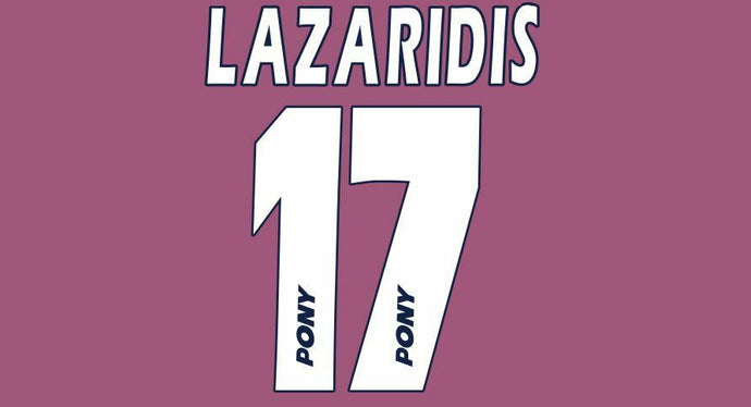 Lazaridis #17 West Ham United 1995-1997 Hammers Home Football Nameset 4 shirt