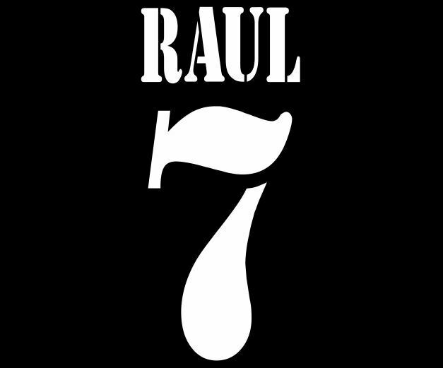 Raul #7 Real Madrid 2000-2003 Away Football Nameset for shirt