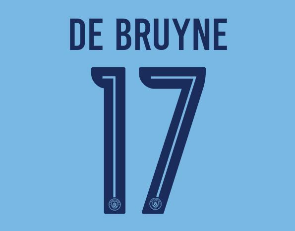 De Bruyne 17 Manchester City 2017-2018 Champions League Football Nameset 4 shirt