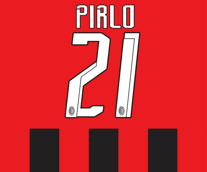 Pirlo #21 Ac Milan  2008-2009 Home Football Nameset for shirt