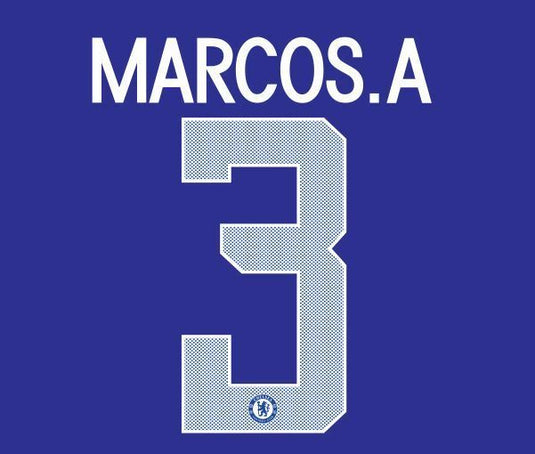 Marcos.A #3 Chelsea 2017-2018 Cup European Home Football Nameset for shirt