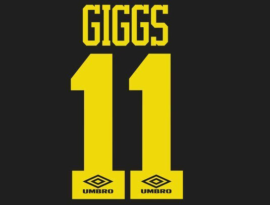 Giggs #11 Manchester United 1993-1995 Away Football Nameset for shirt