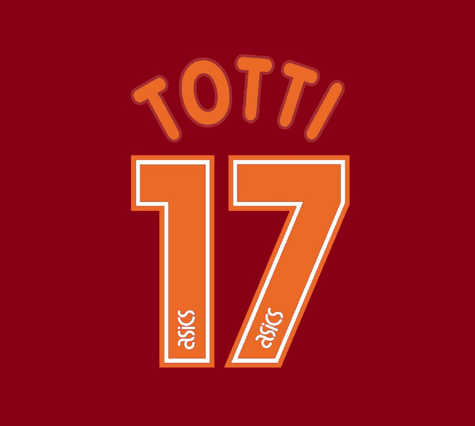 Totti #17 Roma 1997-1998 Home Football Nameset for shirt