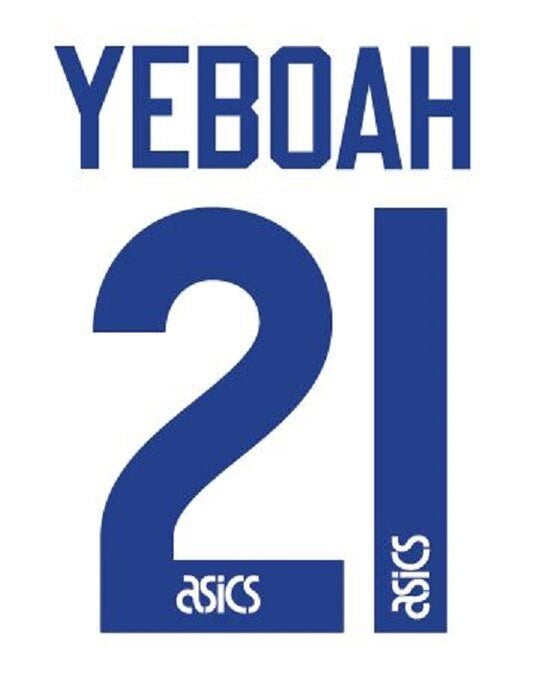 No 21 Yeboah Leeds United Home 1994-1995 Football Nameset for shirt