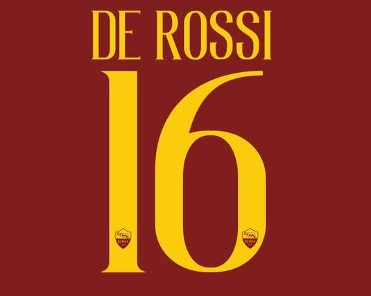 De Rossi #16 Roma 2018-2019 Home Football Nameset for shirt