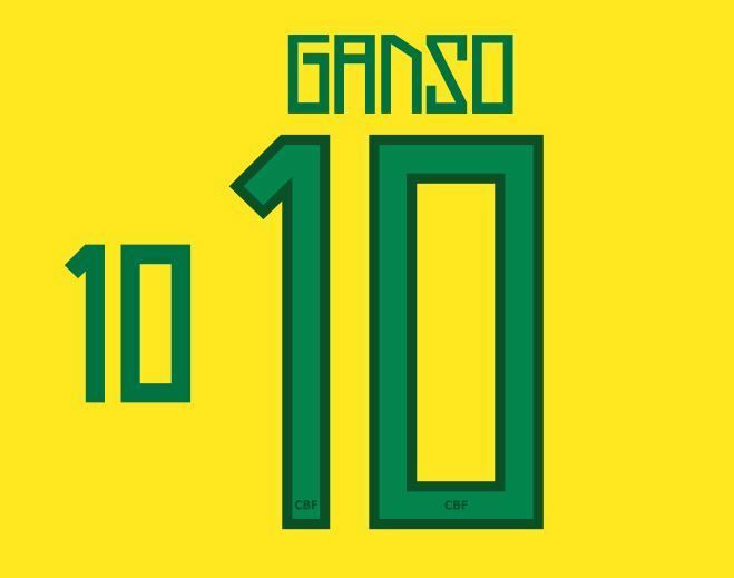 Ganso #10 Brazil Copa America 2011 Home Football Nameset for shirt