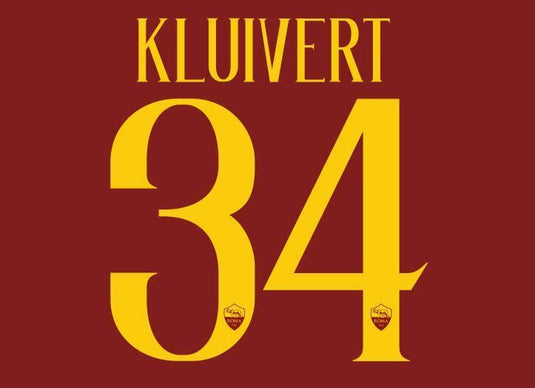 Kluivert #34 Roma 2018-2019 Home Football Nameset for shirt