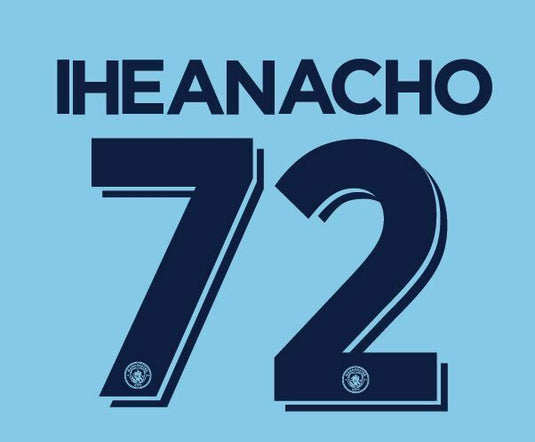 Iheanacho 72 Manchester City 2016-2017 Cup Nameset for Home Football Shirt