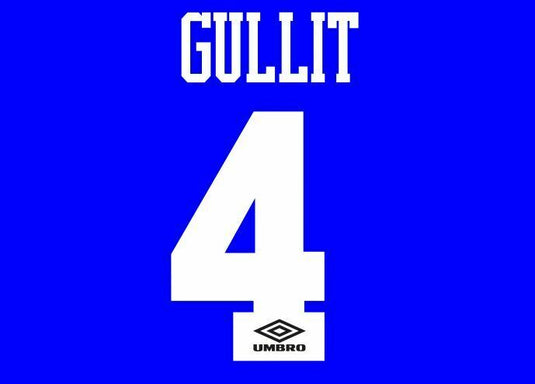 Gullit #4 Chelsea 1995-1997 Home Football Nameset for shirt