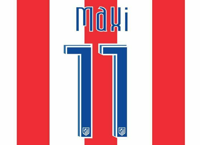 Maxi #11 Atletico Madrid 2007-2008 Home Football Nameset for shirt