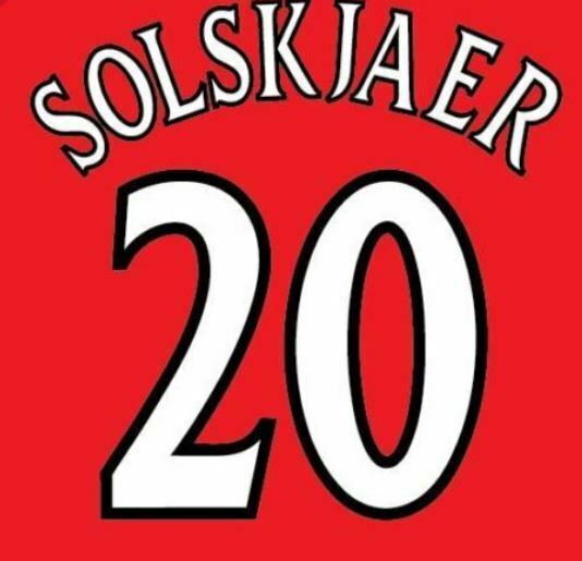 Solskjaer Manchester United 1999-2000 champions league Football Nameset 4 shirt