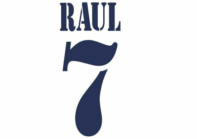 Raul #7 Real Madrid 2000-2003 Home Football Nameset for shirt