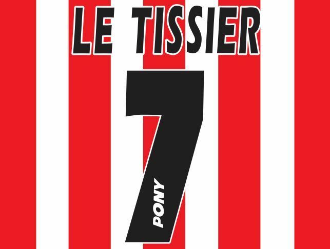 No 7 Le Tissier Southampton 1995-1997 Saints Home Football Nameset 4 shirt