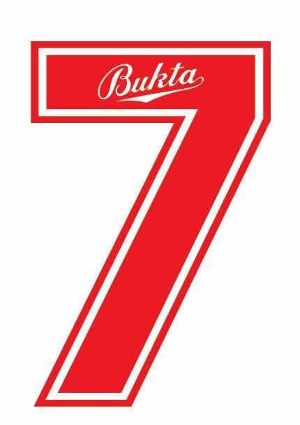 Bukta 1989-1992 Number Red for Football Shirt Nameset inc Wolves Watford