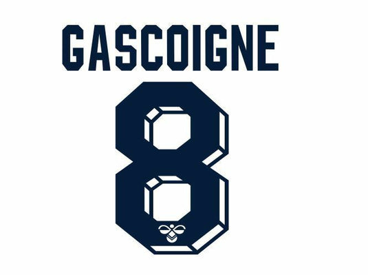 Gascoigne #8 Navy Hummel Tottenham 1988-1990 Home Football Nameset for Shirt