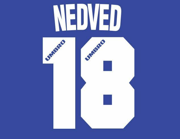 Nedved #18 Lazio 1996-1997 Away Football Nameset for shirt