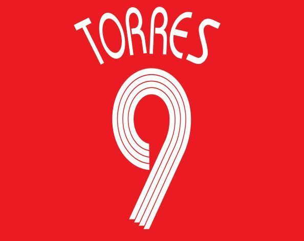 Torres #9 Liverpool 2007-2008 Home Champions League Football Nameset for shirt