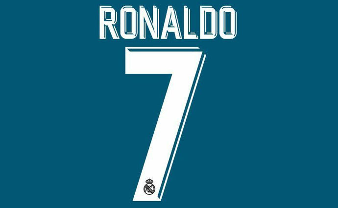 Ronaldo #7 Real Madrid 2017-2018 Third 3rd Football Nameset for shirt