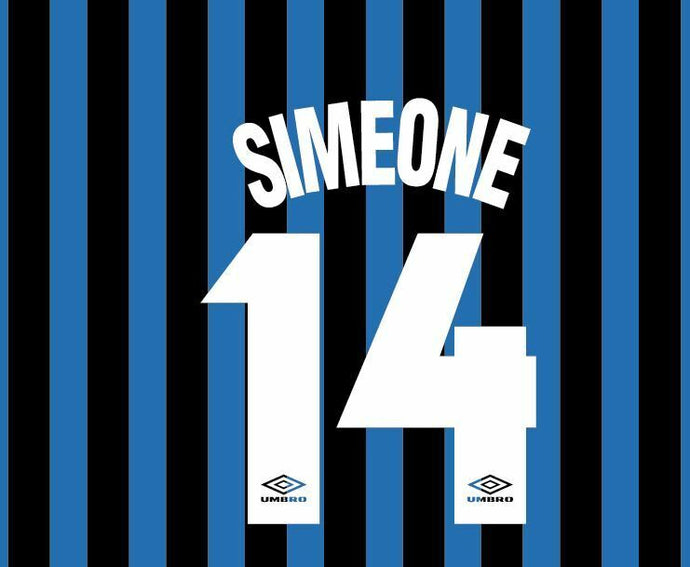 Simone 14 Inter Milan 1997-1998 Home Football Nameset for shirt