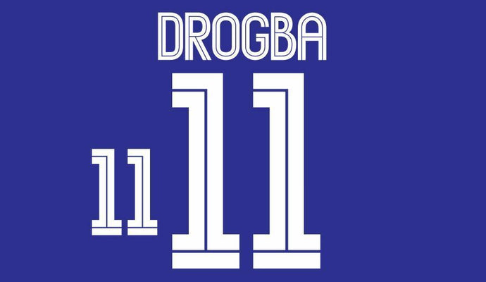 Drogba #11 with shorts number Chelsea Champions League Football Nameset