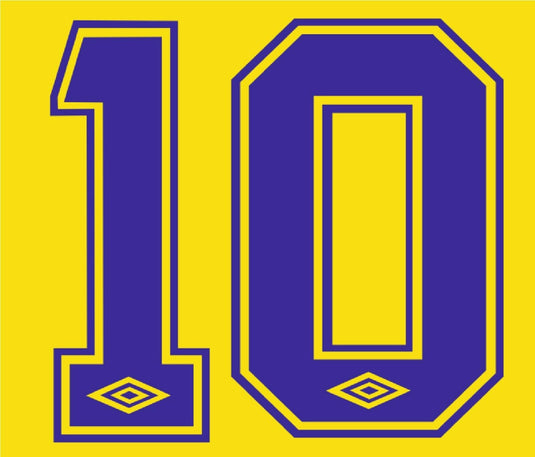 No 10 Leeds United 1990-1992 Away/Home League Football Nameset for shirt