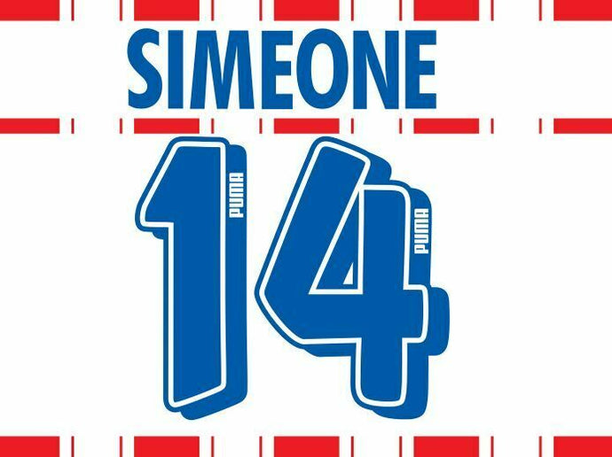 Simeone #14 Atletico Madrid 1995-1996 Home Football Nameset for shirt