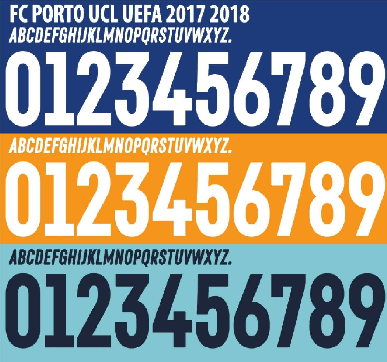 Porto 2017-2018 Home/Away Football Nameset Build Your Own Name and Num ...