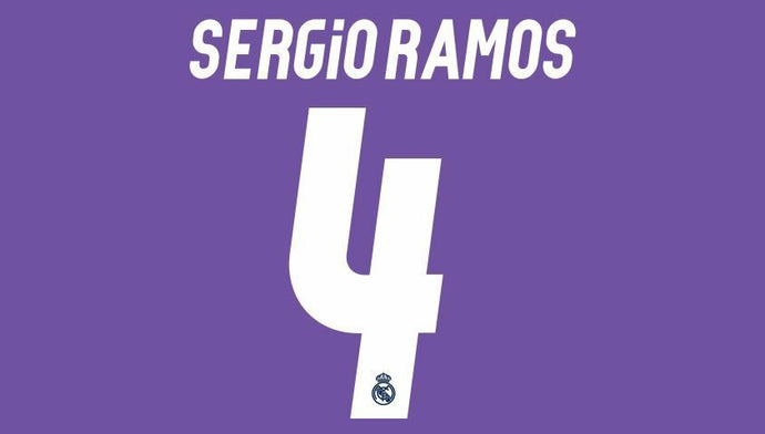 Sergio Ramos #4 Real Madrid 2016-2017 Away Football Nameset for shirt