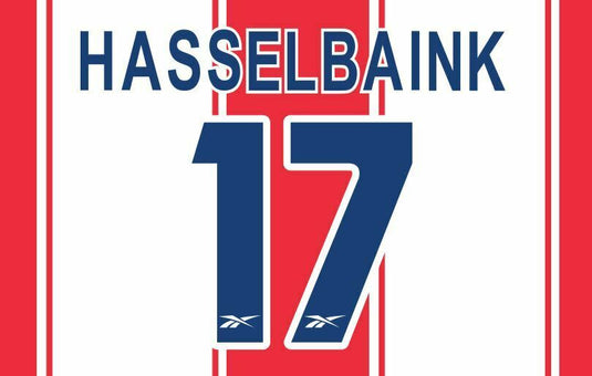 Hasselbaink #17 Atletico Madrid 1999-2000 Home Football Nameset for shirt